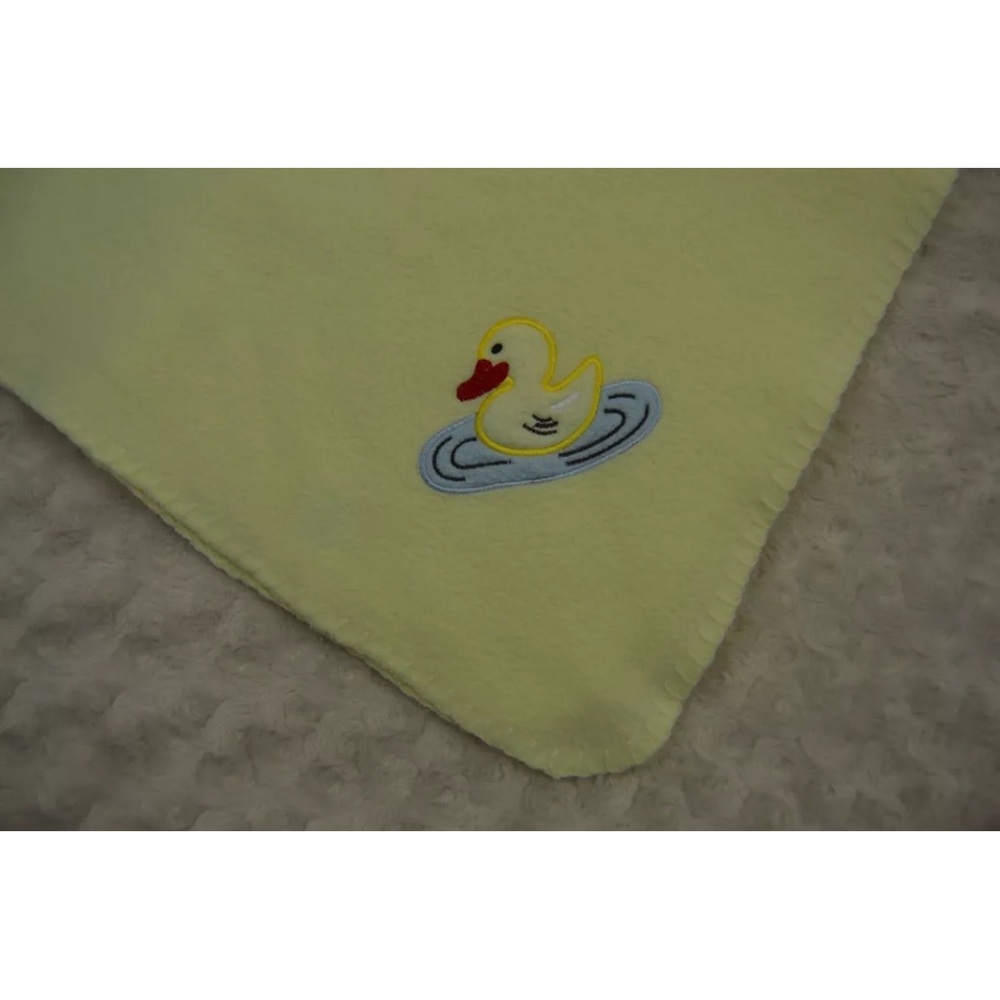 Daydreamers Duck Baby Blanket Yellow Fleece Stitched Edge Ducky Duckling Lovey